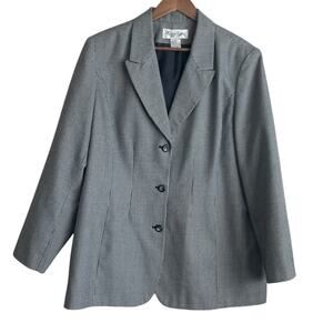 Vintage Maggie Barnes Women Houndstooth Blazer 18W Classic Capsule Jacket Career